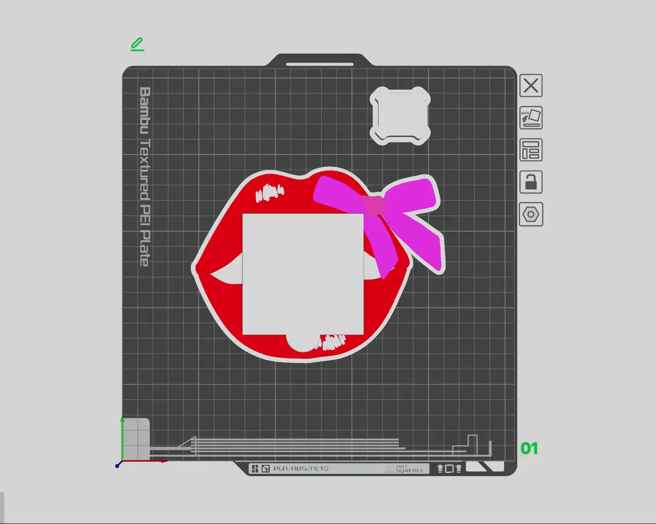 Lip with Bow Note Holder 3D Print File (STL & 3MF)