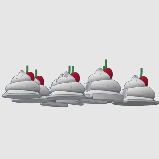 Cream Swirl with Cherry Lid Topper 3MF Files | Digital Download | Stanley 20oz | 30oz and 40oz | 18oz Libbey Glass Lid Topper