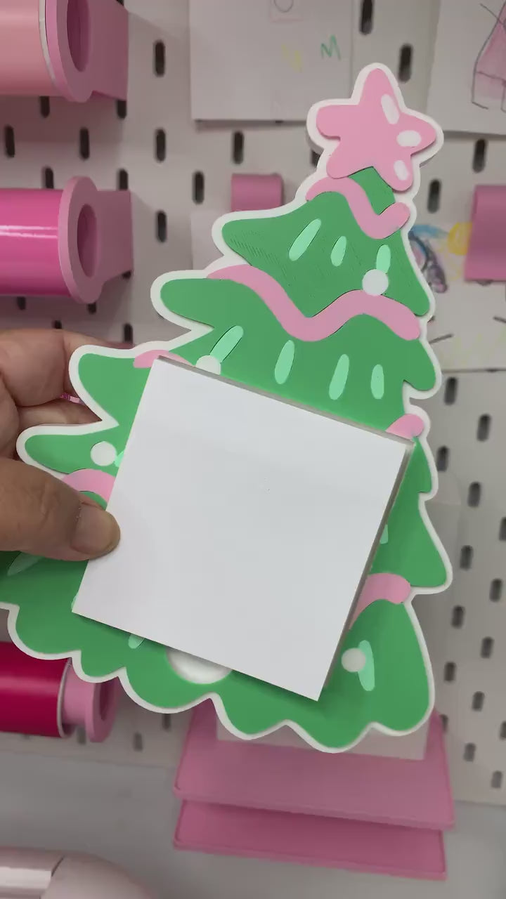Christmas Tree Note Holder STL File – Holiday Desk Clip Digital Download