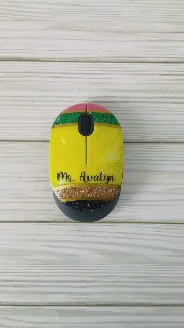 Pencil Wireless Mouse | Glitter Teacher Gift