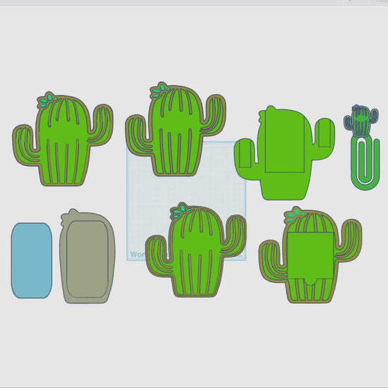 Cactus Desk Organizer Set: 3D Print Files (Digital Download)