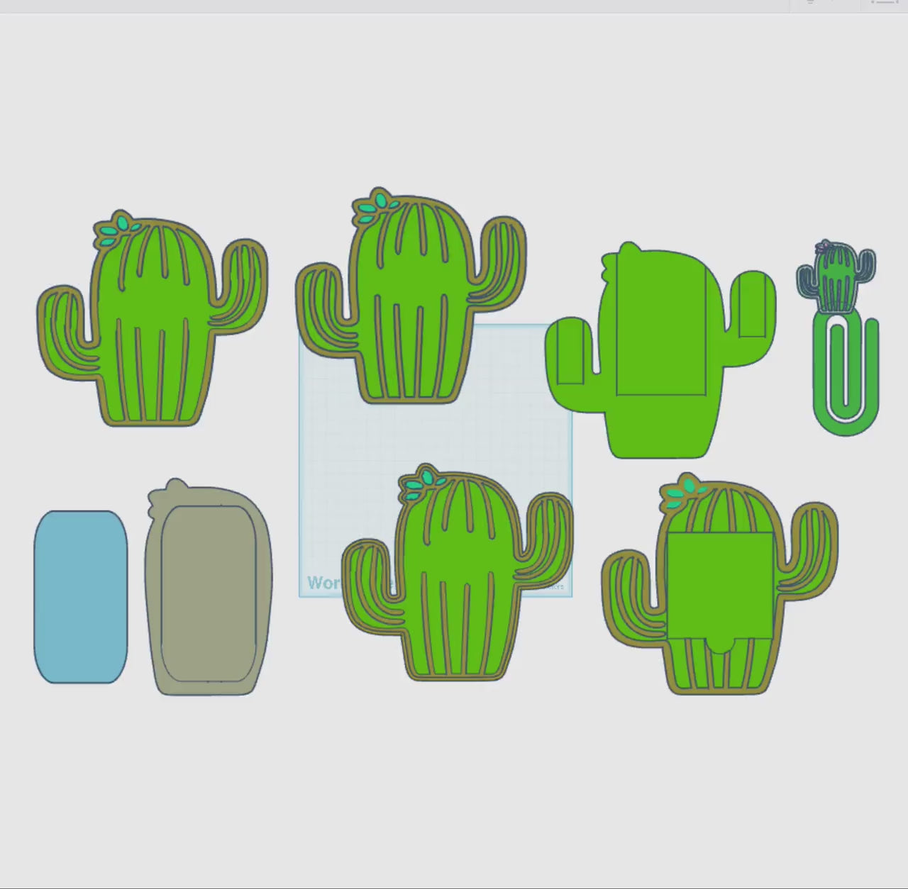 Cactus Desk Organizer Set: 3D Print Files (Digital Download)