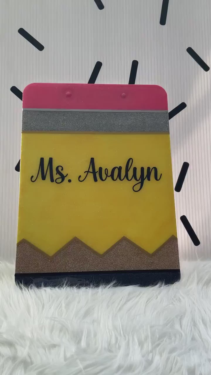 Personalized Glitter Letter Clipboard: Teacher Appreciation Gift
