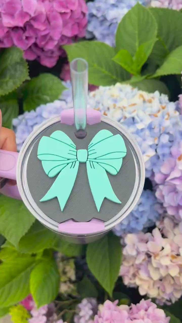 3D Printed Coquette Bow Straw Topper: Girly Stanley Tumbler Accessory