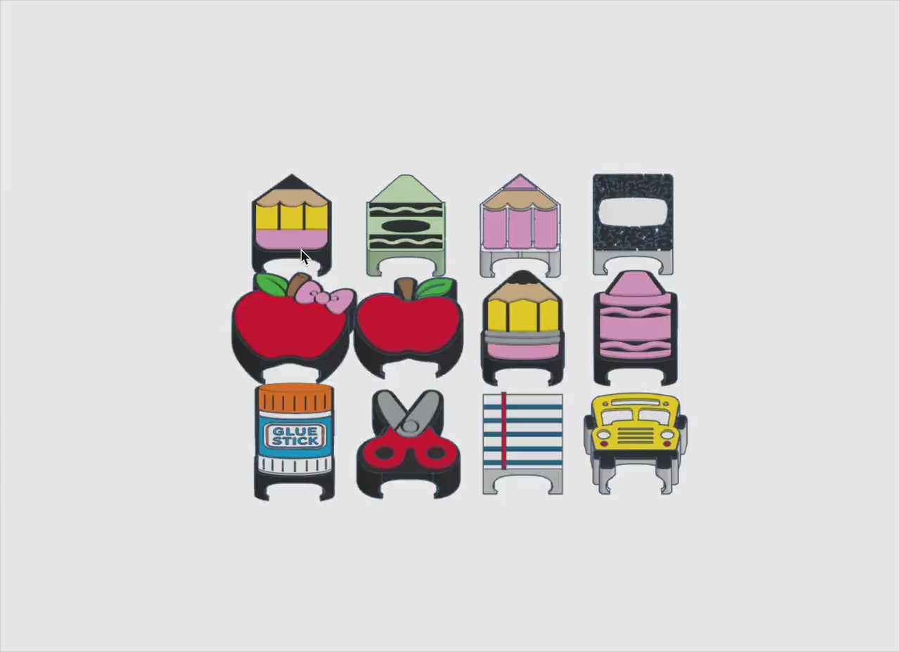 School Supplies BBW PocketBac Covers | Set of 12 | 3MF Files | 3D Printing Digital Download