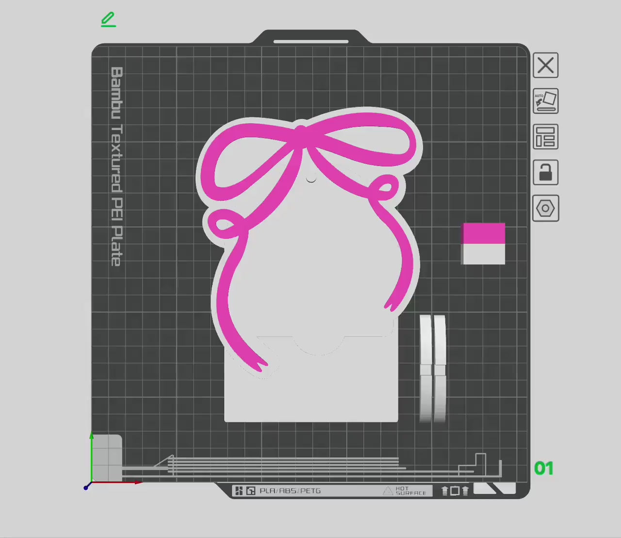 Draping Bow Key Display Stand – 3MF Files | Digital Download Key Display Stand