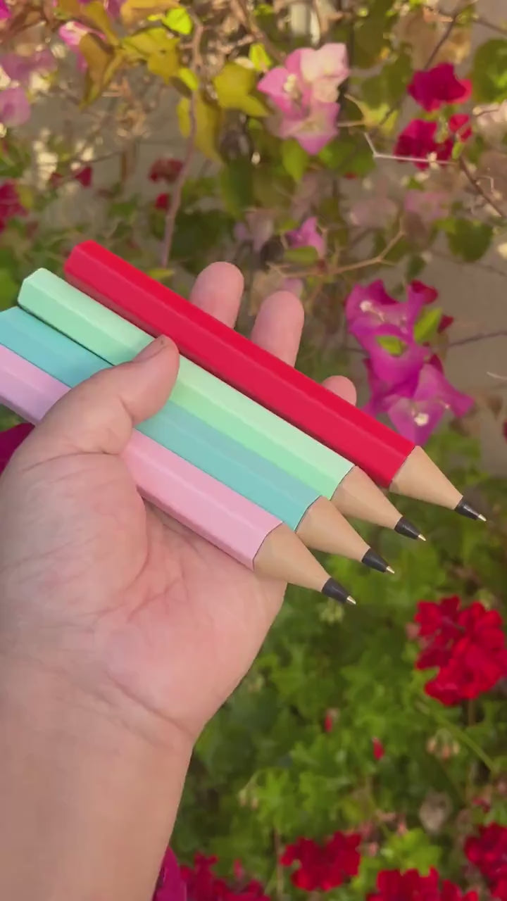 Personalized 3D Printed Color Pencil Pen | Refillable BIC Ink | Custom Name & Color | Teacher Gift | Reusable Ballpoint Pen