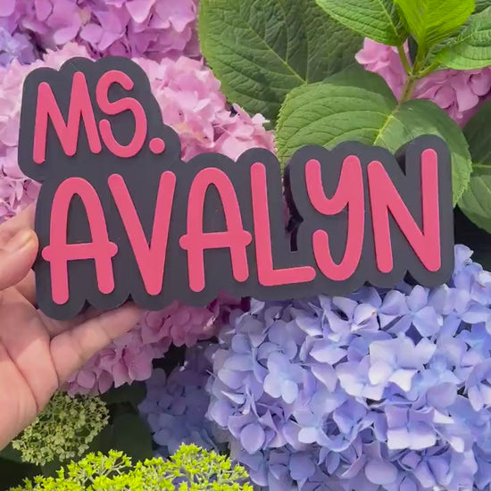 Personalized 3D Teacher Desk Name Sign: Custom Classroom Decor