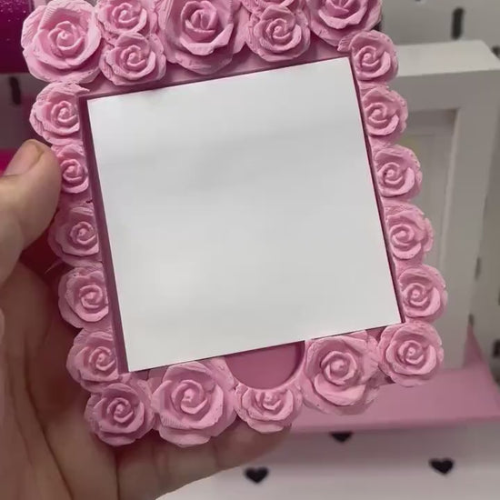 Rose Sticky Note Holder 3MF File | 3x3 Sticky Note Holder | Floral Desk Organizer STL | 3D Print Digital Download