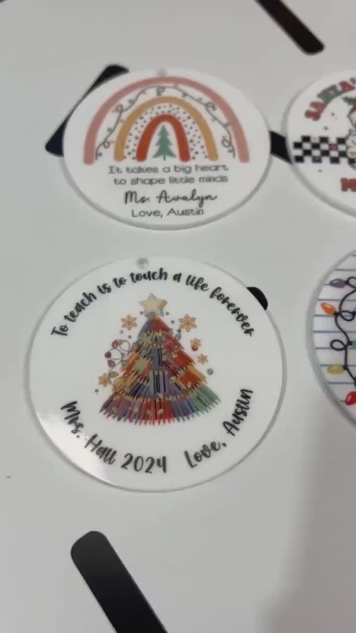 Personalized Teacher Ornament | Acrylic Holiday Keepsake