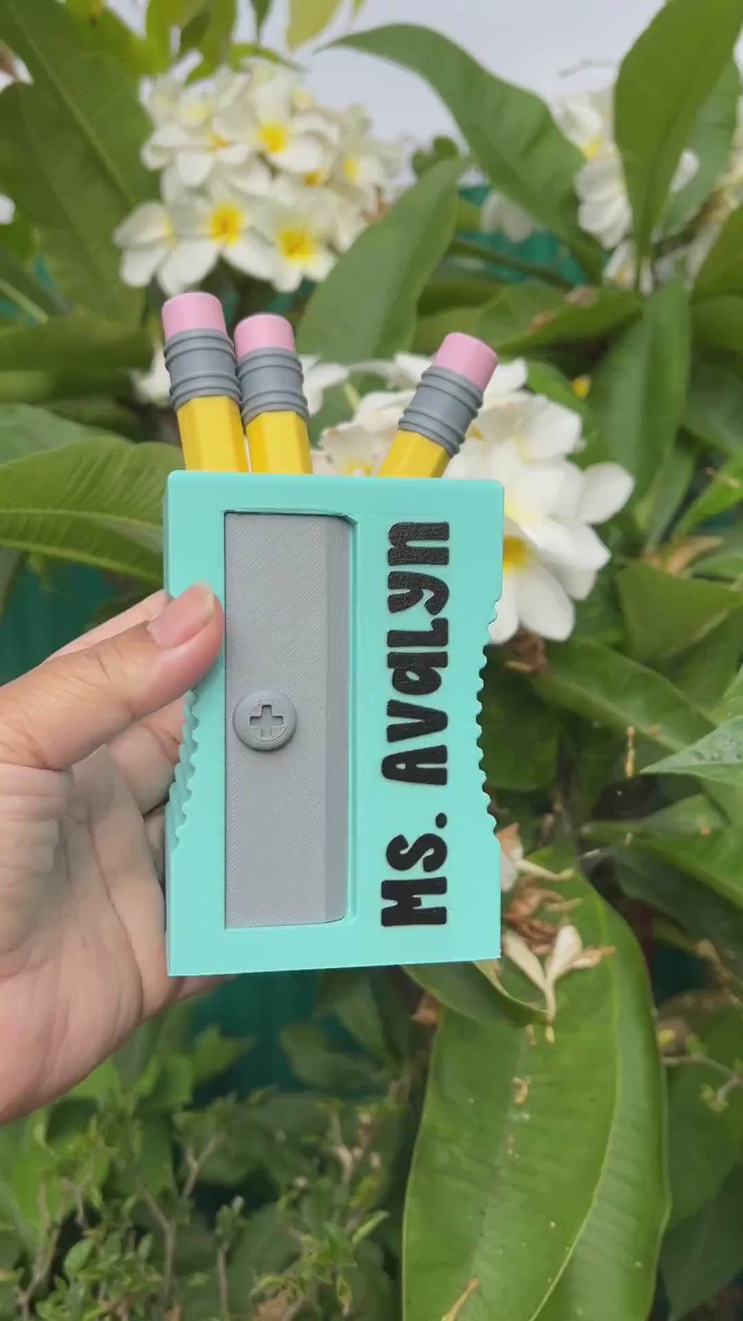 Personalized Pencil Sharpener Inspired Pencil Holder | Custom 3D Printed Desk Organizer | Teacher Gift | Back to School Decor